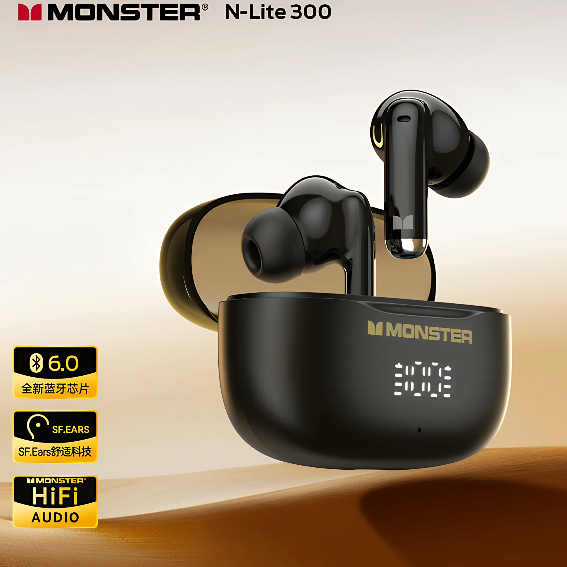 Bluetooth Handsfree Monster N-Lite 300, TWS, Black - Image 2