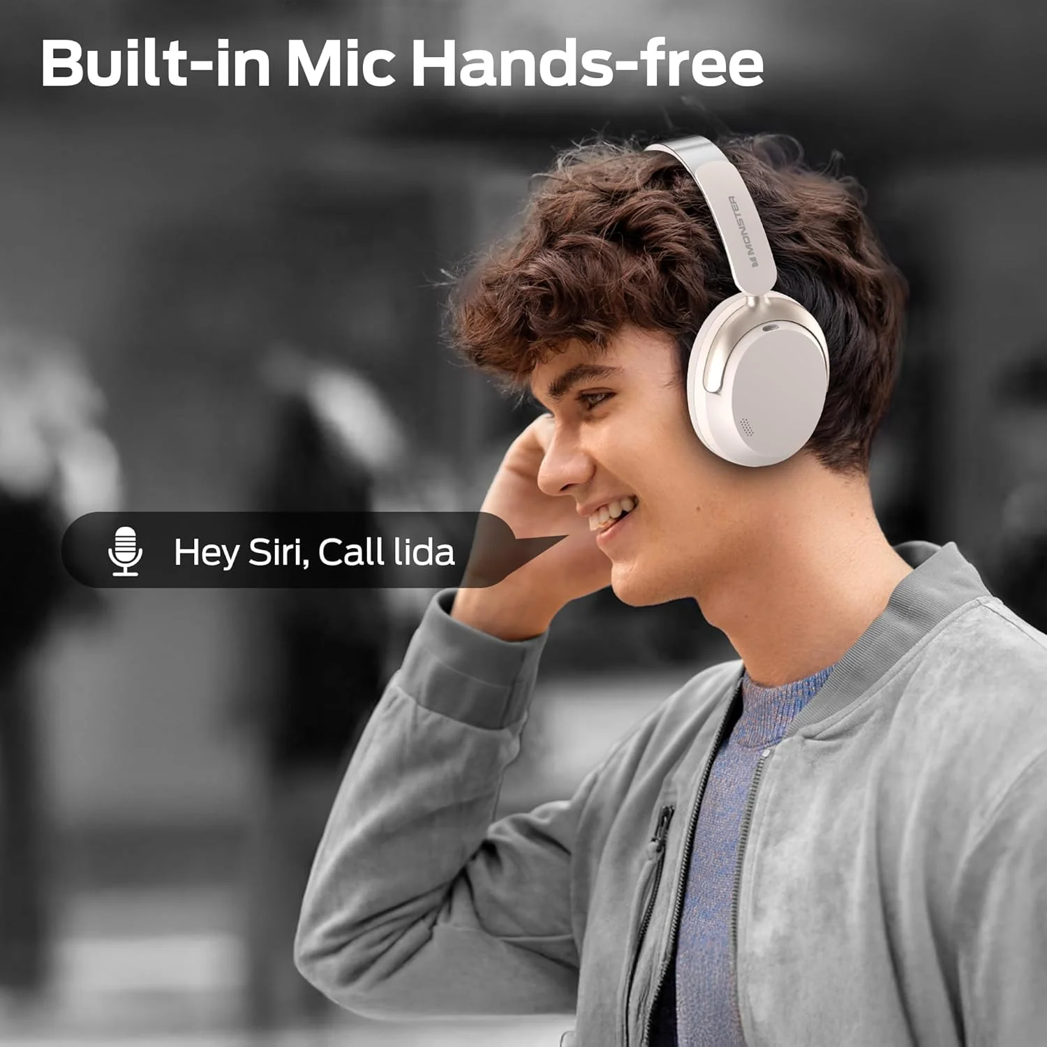 Bluetooth Handsfree Monster Persona 3rd, MultiPoint, A2DP, ANC, White - Image 6