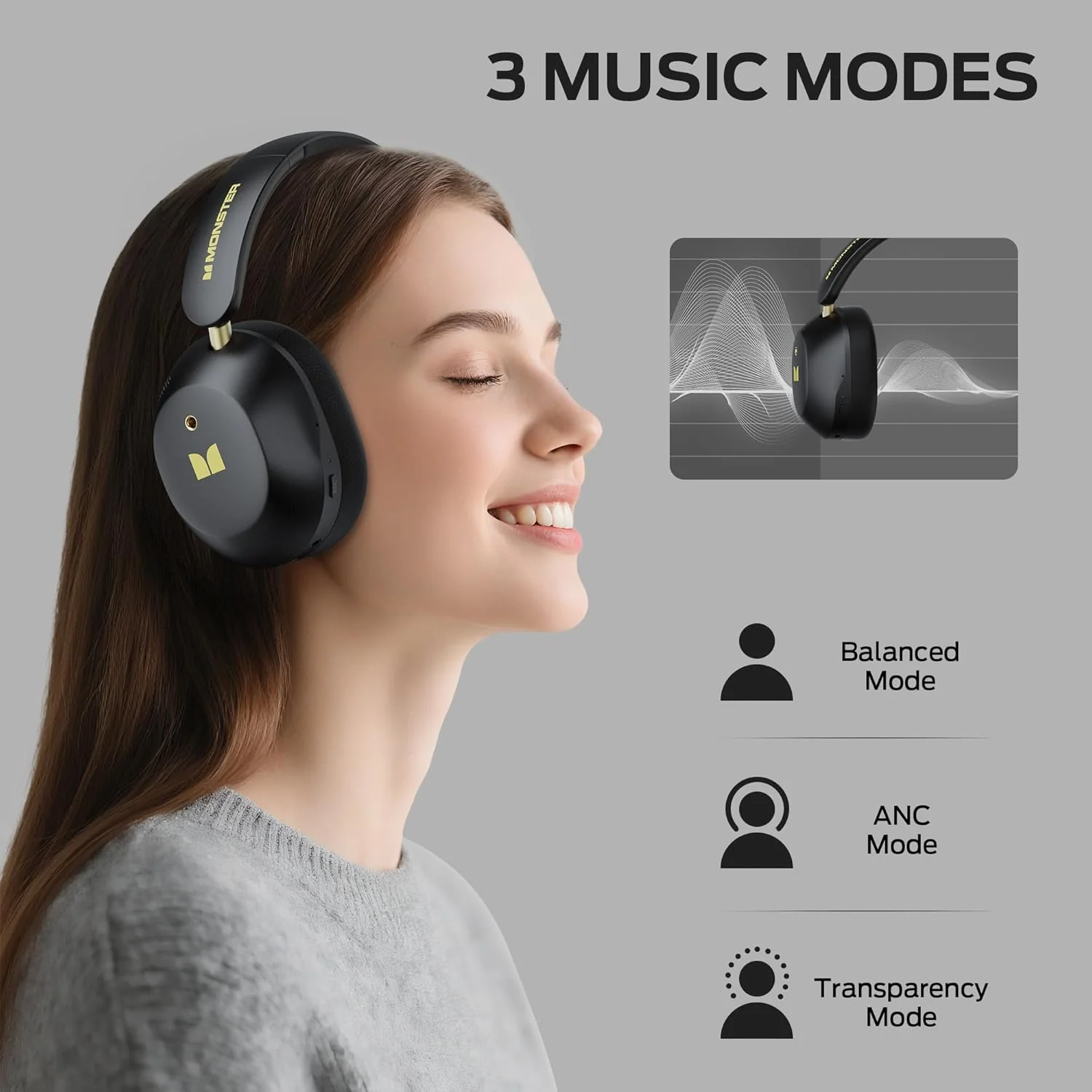 Bluetooth Handsfree Monster Persona 6th, MultiPoint, A2DP, ANC, Black - Image 8