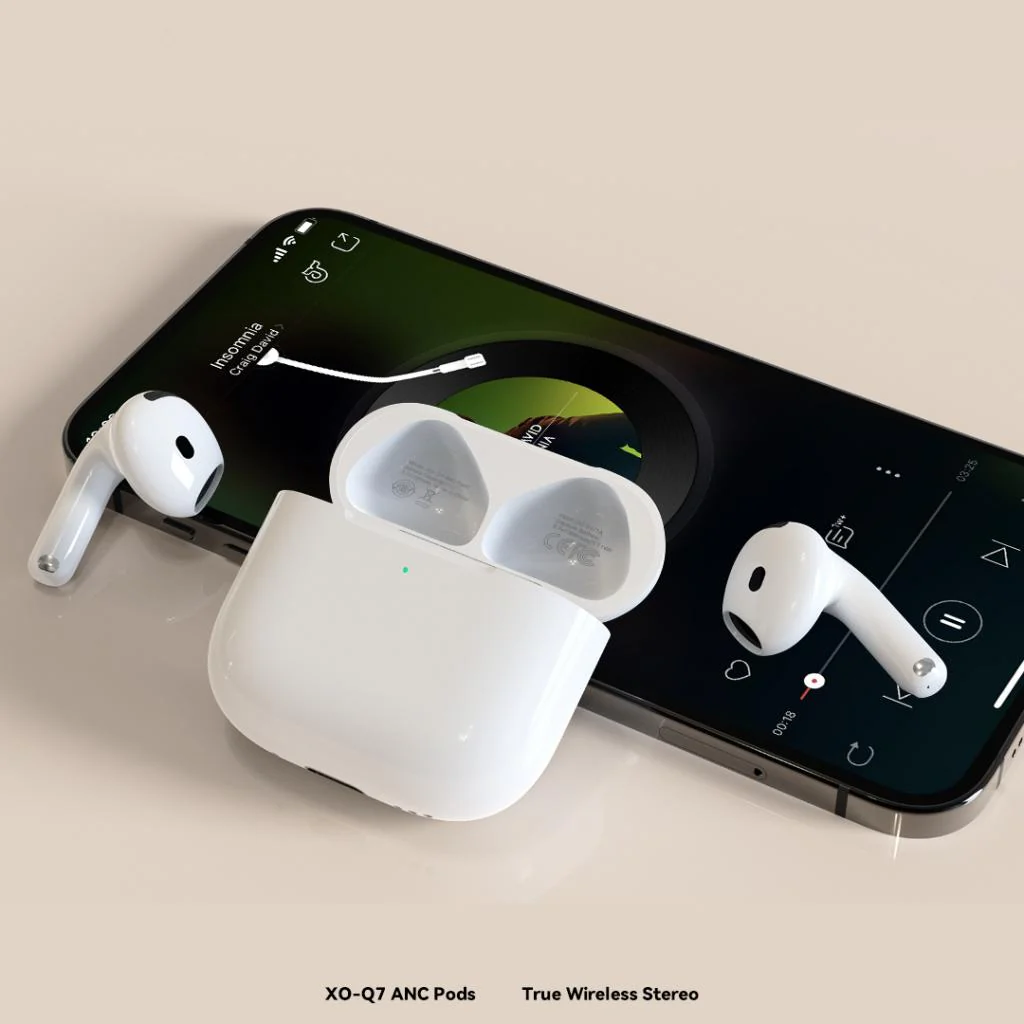 Bluetooth Handsfree XO Design Q7 Pods, TWS, ANC, White - Image 8