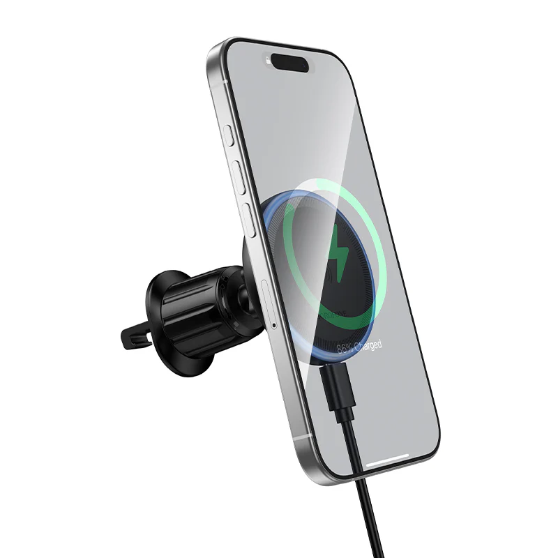 Borofone BH224 Flash Wireless Car Charger, 15W, 1.67A, Black - Image 2