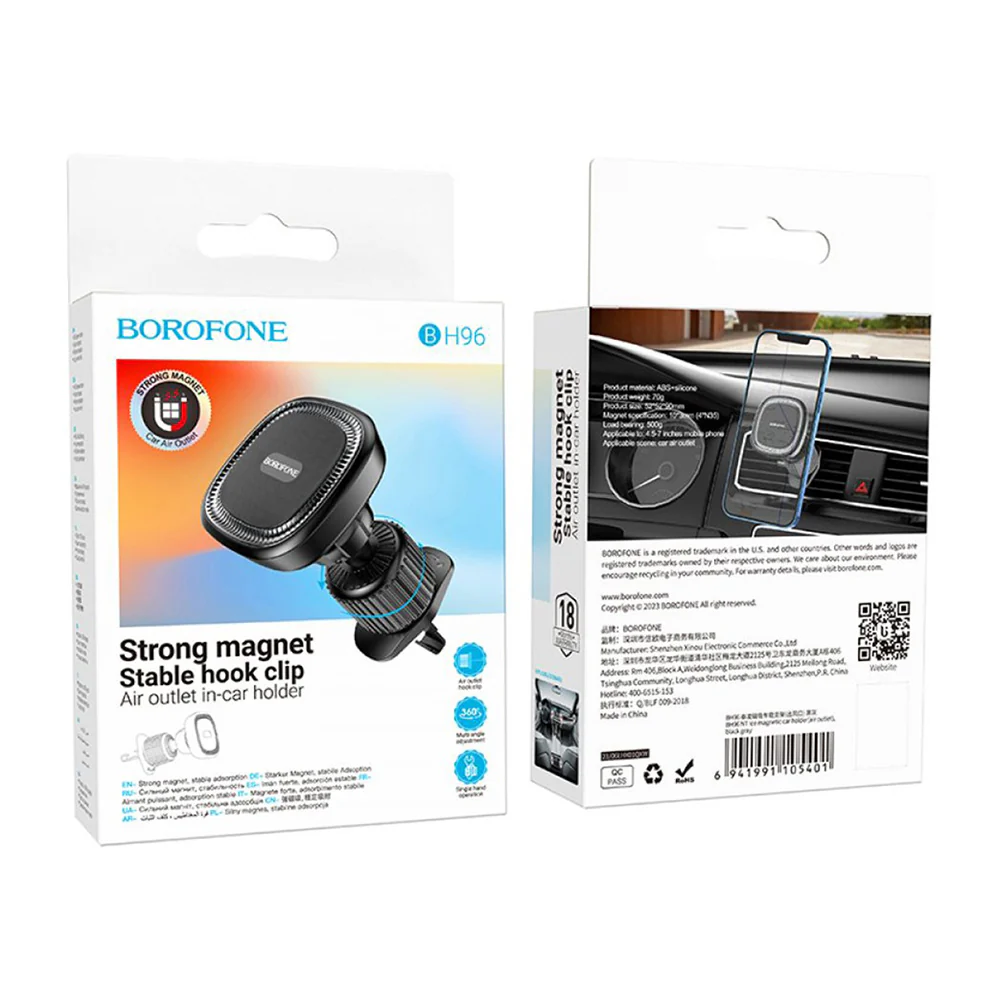 Borofone BH96 Ice Magnetic Car Holder, Universal, Black Grey - Image 7