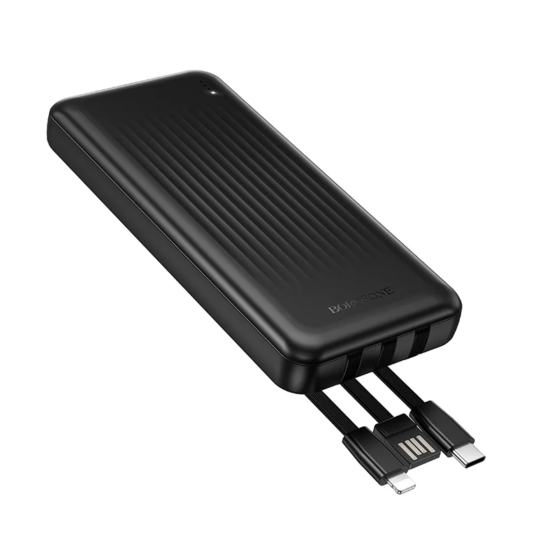 Borofone BJ79 Clever External Battery, 10000mAh, 10W, 1 x Lightning - 1 x USB-A - 1 x USB-C, Black - Image 2