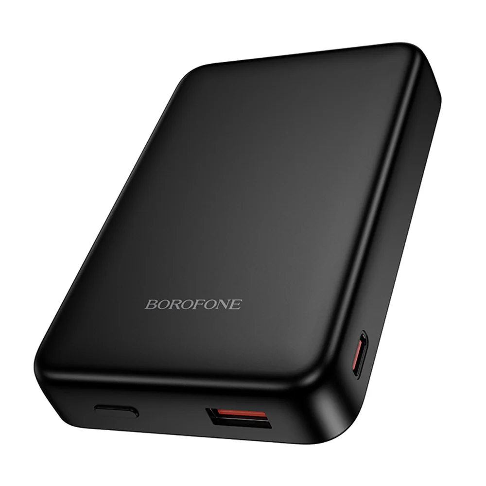 Borofone BJ82A Dawn Wireless External Battery, 10000mAh, 22.5W, QC + PD + FQI, 1 x QI - 1 x USB-A - 1 x USB-C, Black - Image 3