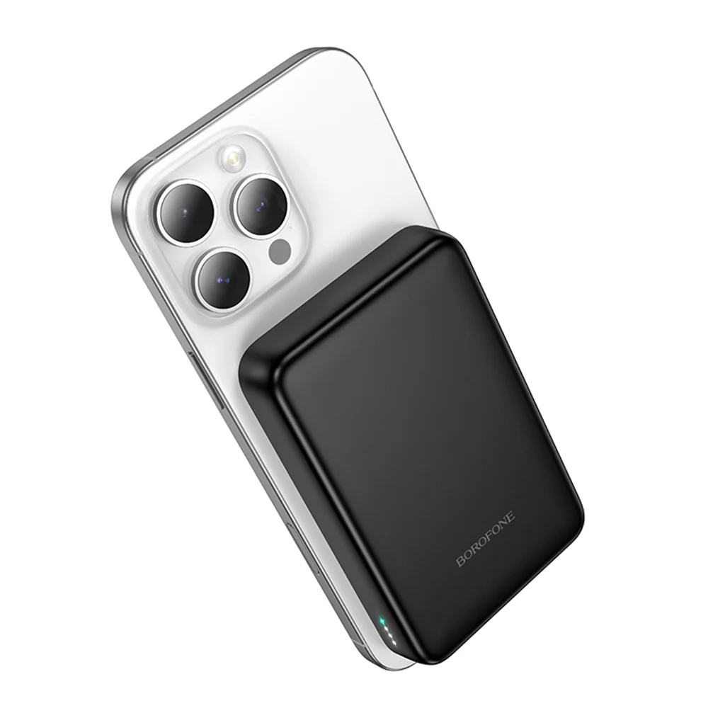 Borofone BJ82A Dawn Wireless External Battery, 10000mAh, 22.5W, QC + PD + FQI, 1 x QI - 1 x USB-A - 1 x USB-C, Black - Image 4