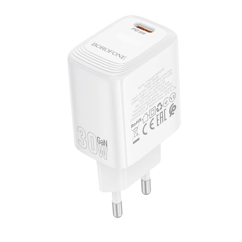 Borofone BN28 Fuente Network Charger, 30W, 3A, 1 x USB-C, White - Image 5