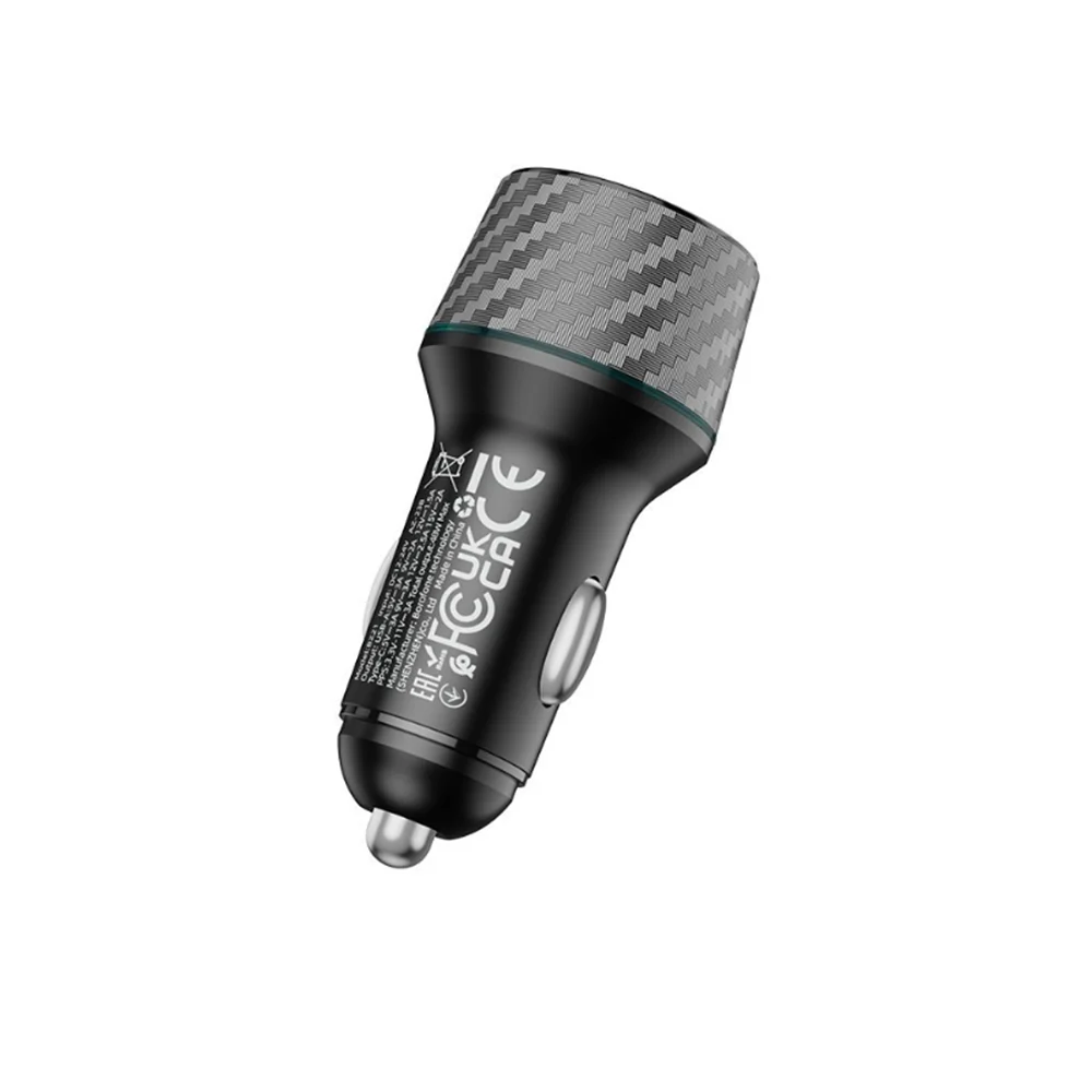 Borofone BZ21 Brilliant Car Charger, 48W, 3A, 1 x USB-A - 1 x USB-C, Black - Image 5
