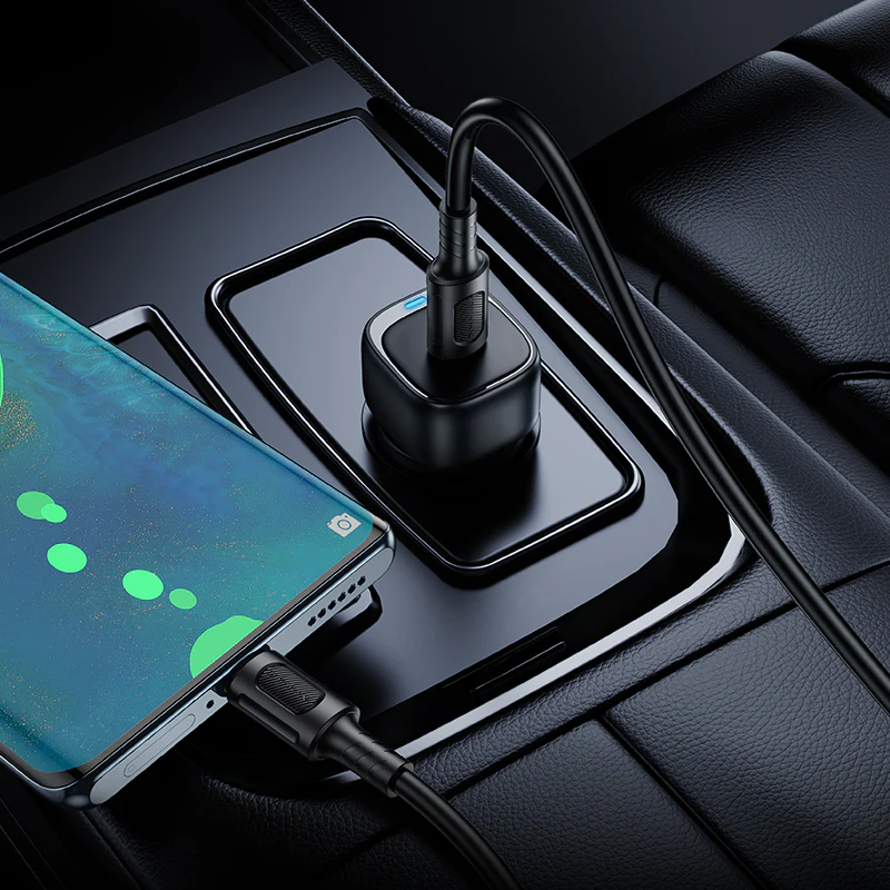 Borofone BZ34A Cloud Car Charger, 20W, 3A, 1 x USB-C, Black - Image 4