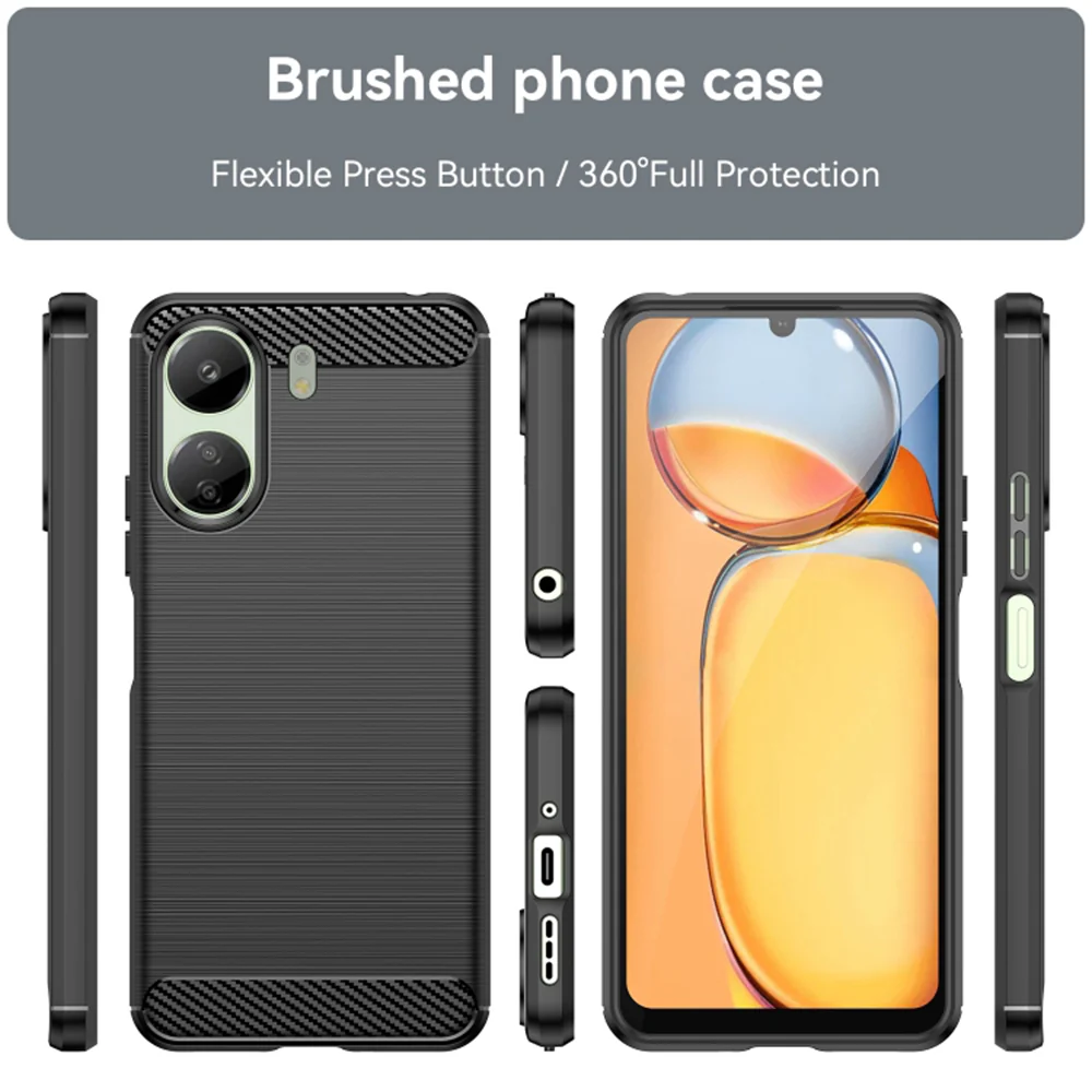 Camera Protection Case for Xiaomi Poco C65 / Redmi 13C, Techsuit, Carbon, Black - Image 2