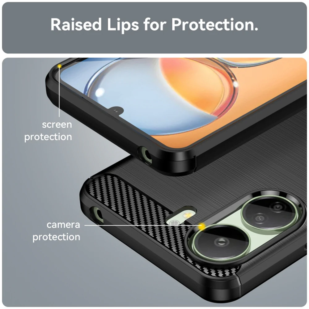 Camera Protection Case for Xiaomi Poco C65 / Redmi 13C, Techsuit, Carbon, Black - Image 5