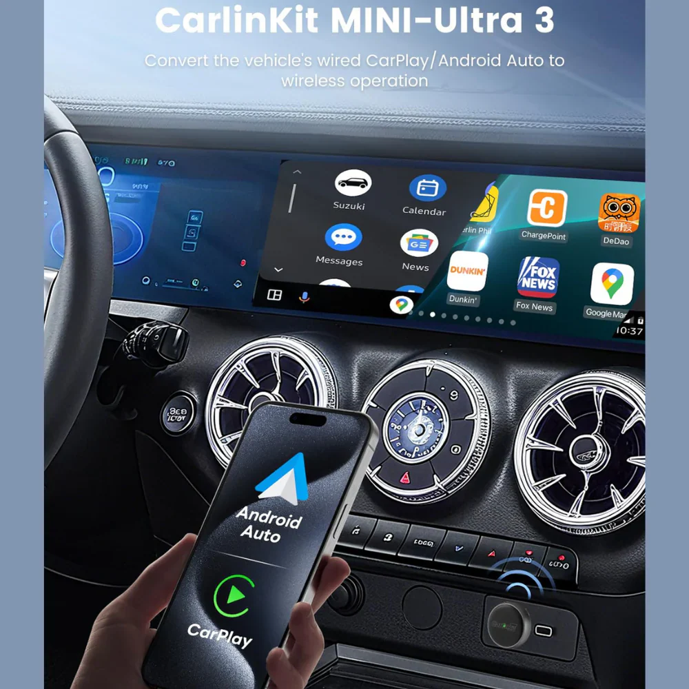 Carplay / Android Auto Wireless Carlinkit Mini Ultra3 Adapter for Apple iPhone / Android Series - Image 3