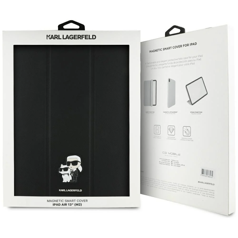 Case for Apple iPad Air 13 (2026) / Air 13 (2025) / Air 13 (2024), Karl Lagerfeld, Saffiano Karl & Choupette, Black - Image 7