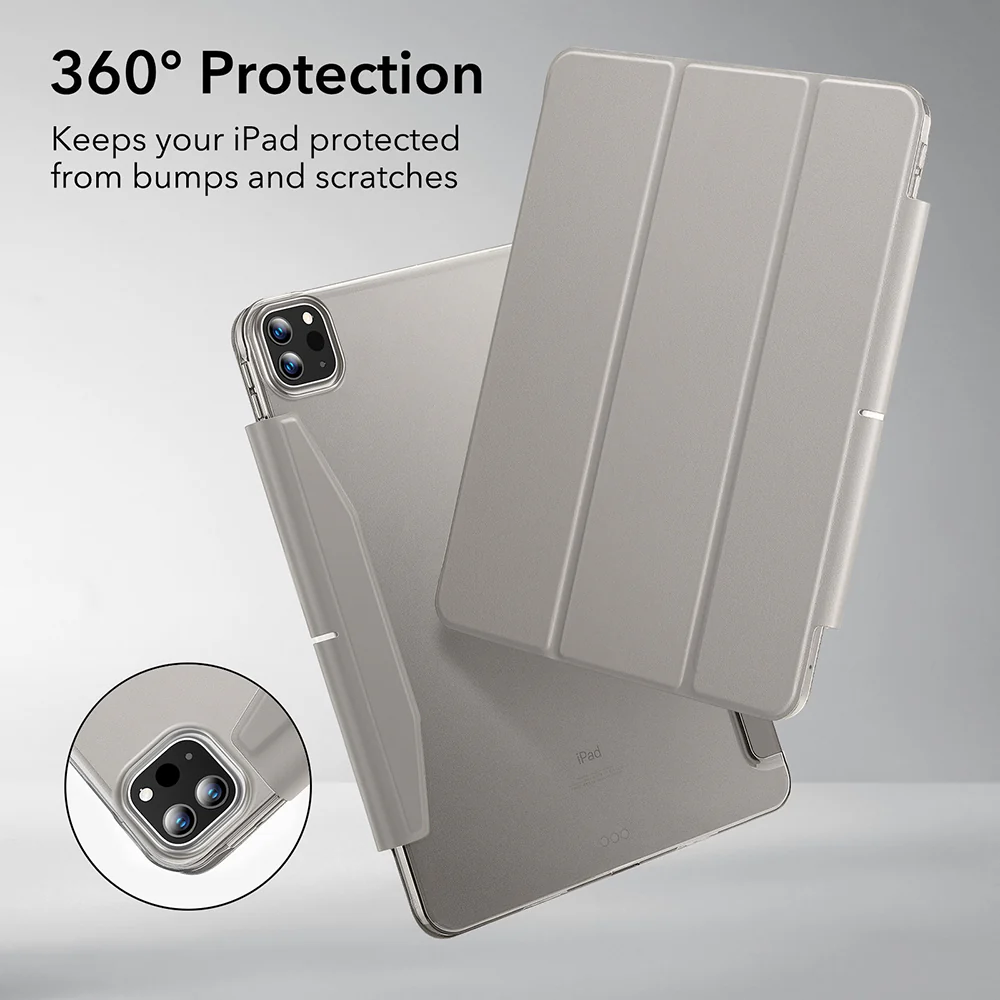Case for Apple iPad Pro 11 (2024), ESR, Ascend Trifold, Gray - Image 3