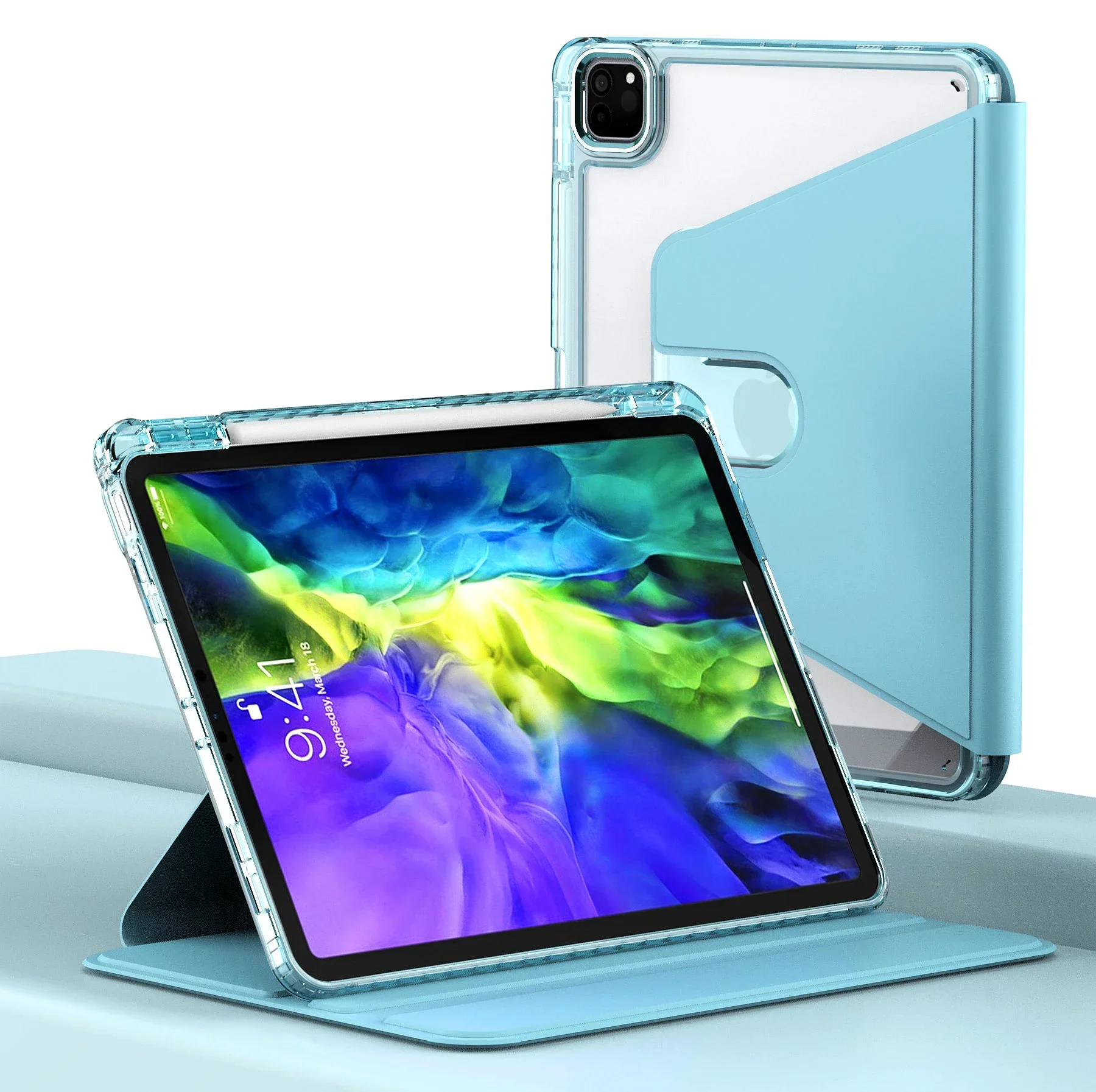Case for Apple iPad Pro 11 (2024), Techsuit, Crystal Vision, Blue - Image 2