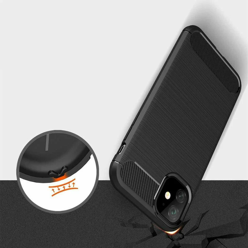 Case for Apple iPhone 12 / 12 Pro, Techsuit, Carbon, Black - Image 2