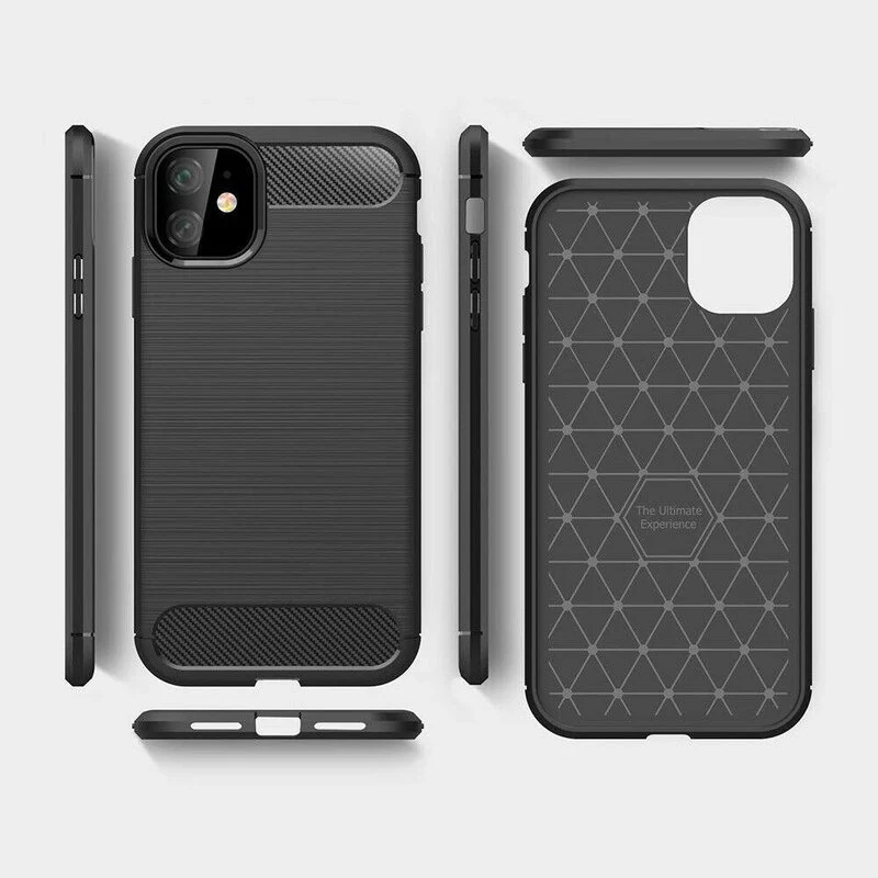 Case for Apple iPhone 12 / 12 Pro, Techsuit, Carbon, Black - Image 5