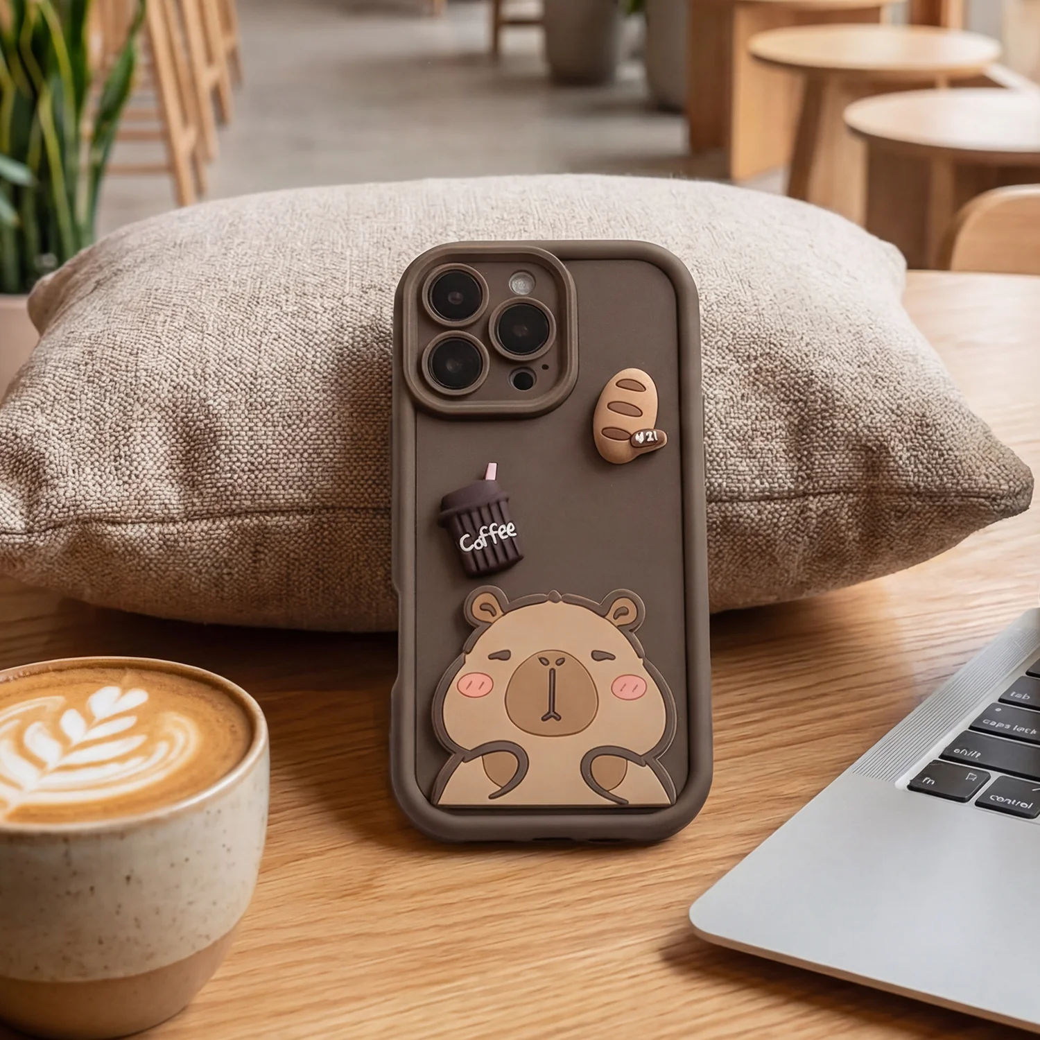 Case for Apple iPhone 12, OEM, Ultra Trendy 3D Capybara, Brown - Image 8
