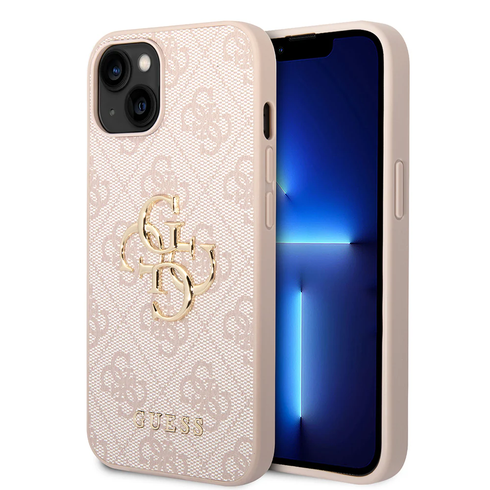 Case for Apple iPhone 14, Guess, 4G Metal Logo, Pink