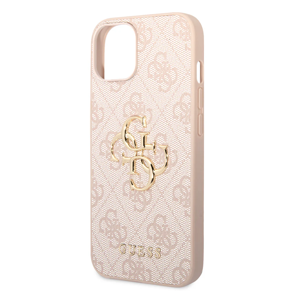 Case for Apple iPhone 14, Guess, 4G Metal Logo, Pink - Image 4