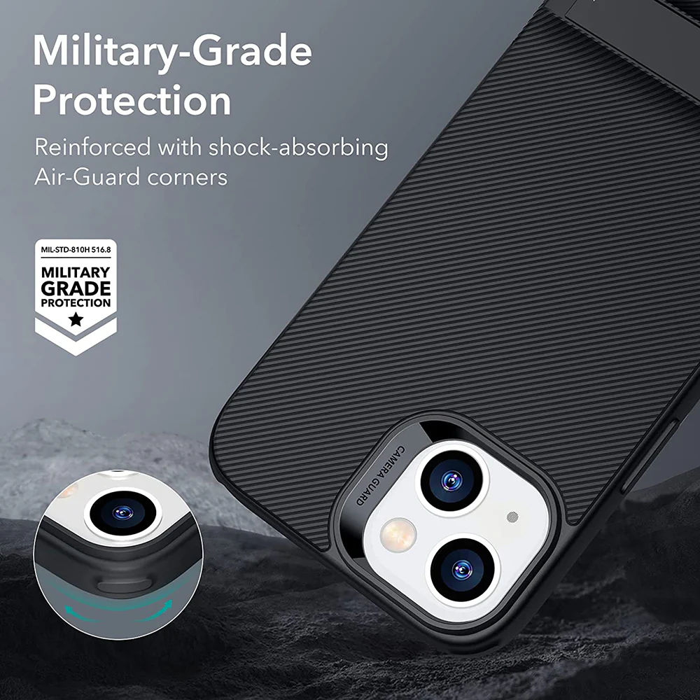 Case for Apple iPhone 14 Plus, ESR, Air Shield Boost Kickstand, Black - Image 3