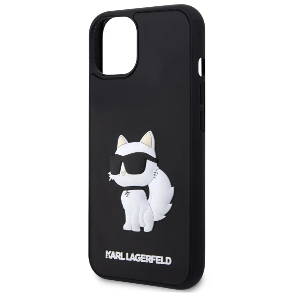 Case for Apple iPhone 14 Plus, Karl Lagerfeld, 3D Rubber Choupette, Black - Image 2