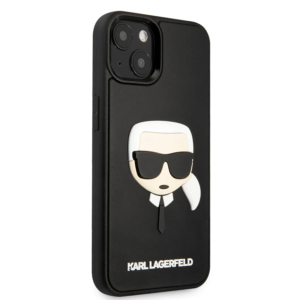 Case for Apple iPhone 14 Plus, Karl Lagerfeld, 3D Rubber Karl's Head, Black - Image 5
