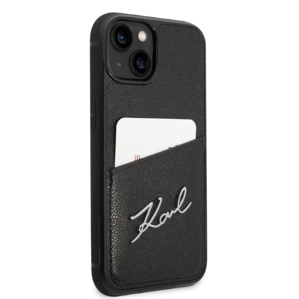 Case for Apple iPhone 14 Plus, Karl Lagerfeld, Cardslots Signature Logo, Black - Image 4