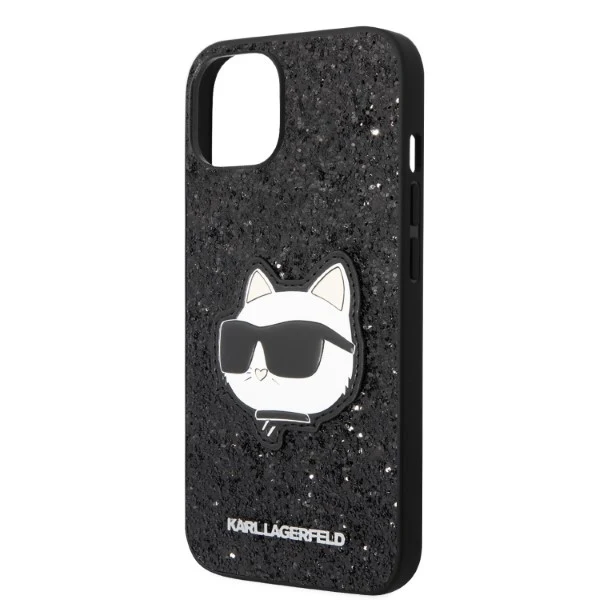 Case for Apple iPhone 14 Plus, Karl Lagerfeld, Glitter Choupette Patch, Black - Image 2