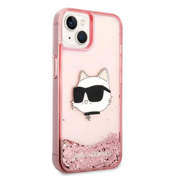 Case for Apple iPhone 14 Plus, Karl Lagerfeld, Glitter Choupette's Head, Pink - Image 7