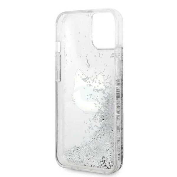 Case for Apple iPhone 14 Plus, Karl Lagerfeld, Glitter Choupette's Head, Silver - Image 4