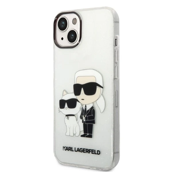 Case for Apple iPhone 14 Plus, Karl Lagerfeld, Glitter Karl & Choupette, Transparent - Image 5