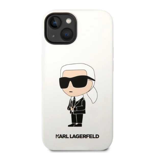 Case for Apple iPhone 14 Plus, Karl Lagerfeld, Ikonik Karl Silicone, White - Image 3