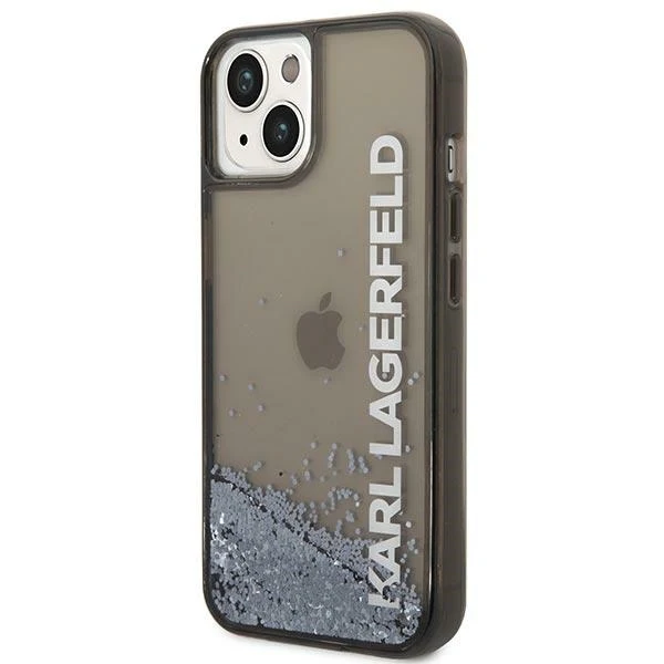 Case for Apple iPhone 14 Plus, Karl Lagerfeld, Liquid Glitter KL Logo, Black - Image 7