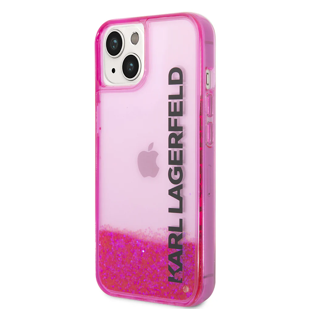 Case for Apple iPhone 14 Plus, Karl Lagerfeld, Liquid Glitter KL Logo, Pink - Image 5