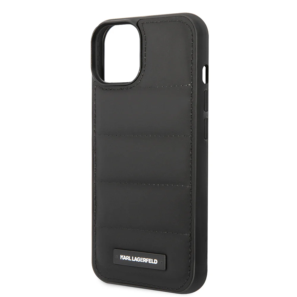 Case for Apple iPhone 14 Plus, Karl Lagerfeld, Quilted Puffy Metal Logo, Black - Image 6