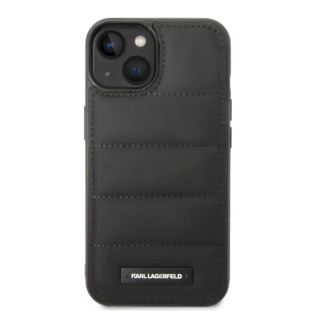 Case for Apple iPhone 14 Plus, Karl Lagerfeld, Quilted Puffy Metal Logo, Black - Image 7