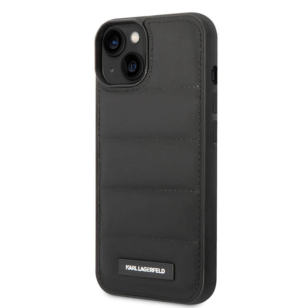 Case for Apple iPhone 14 Plus, Karl Lagerfeld, Quilted Puffy Metal Logo, Black - Image 9