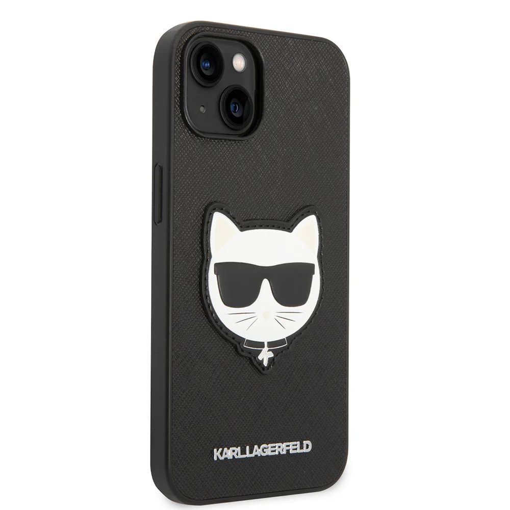 Case for Apple iPhone 14 Plus, Karl Lagerfeld, Saffiano Choupette's Head, Black - Image 7