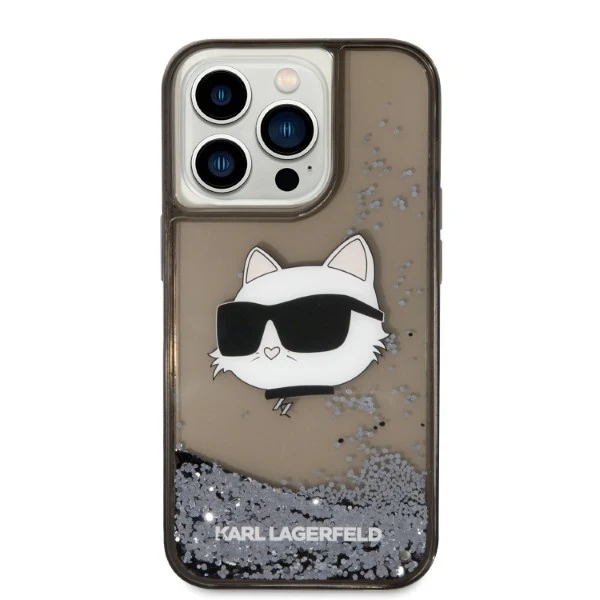 Case for Apple iPhone 14 Pro, Karl Lagerfeld, Glitter Choupette's Head, Black - Image 3