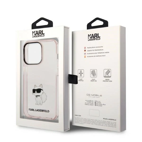 Case for Apple iPhone 14 Pro, Karl Lagerfeld, Ikonik Choupette, Pink - Image 7