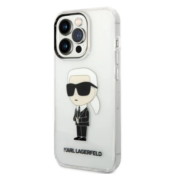 Case for Apple iPhone 14 Pro Max, Karl Lagerfeld, Ikonik Karl, Transparent - Image 4