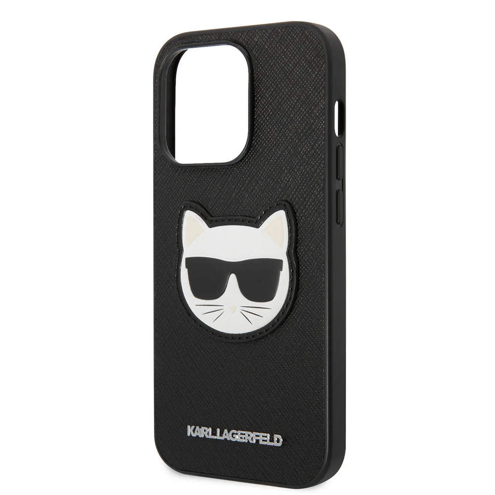 Case for Apple iPhone 14 Pro Max, Karl Lagerfeld, Saffiano Choupette's Head, Black - Image 2