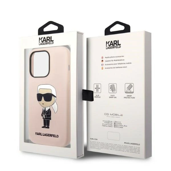 Case for Apple iPhone 14 Pro Max, Karl Lagerfeld, Silicone Ikonik NFT, Pink - Image 8