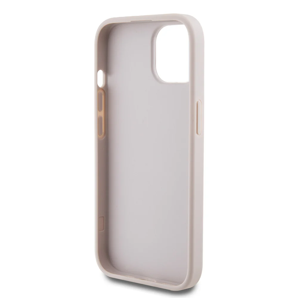 Case for Apple iPhone 15, Guess, 4G Metal Gold Logo, Pink - Image 6