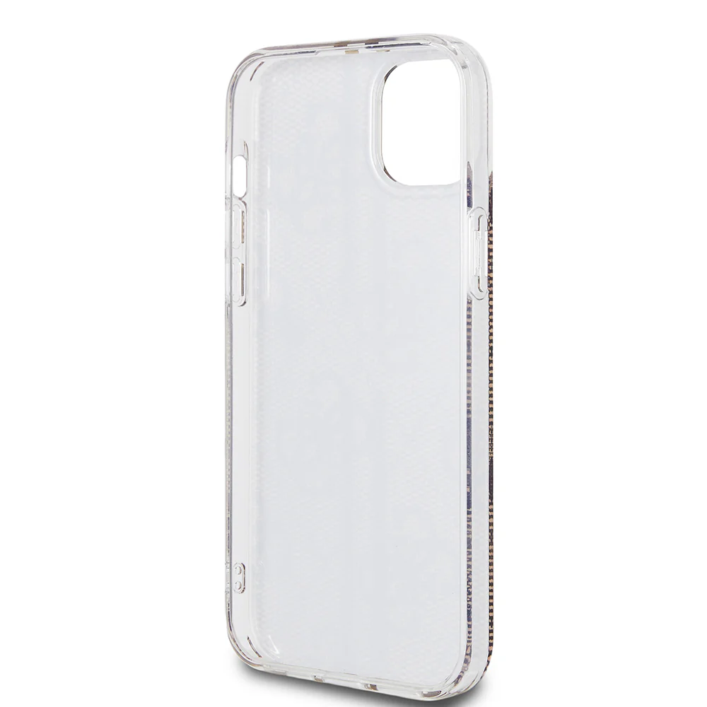 Case for Apple iPhone 15 Plus, Guess, IML 4G Gold Stripe, Brown - Image 6