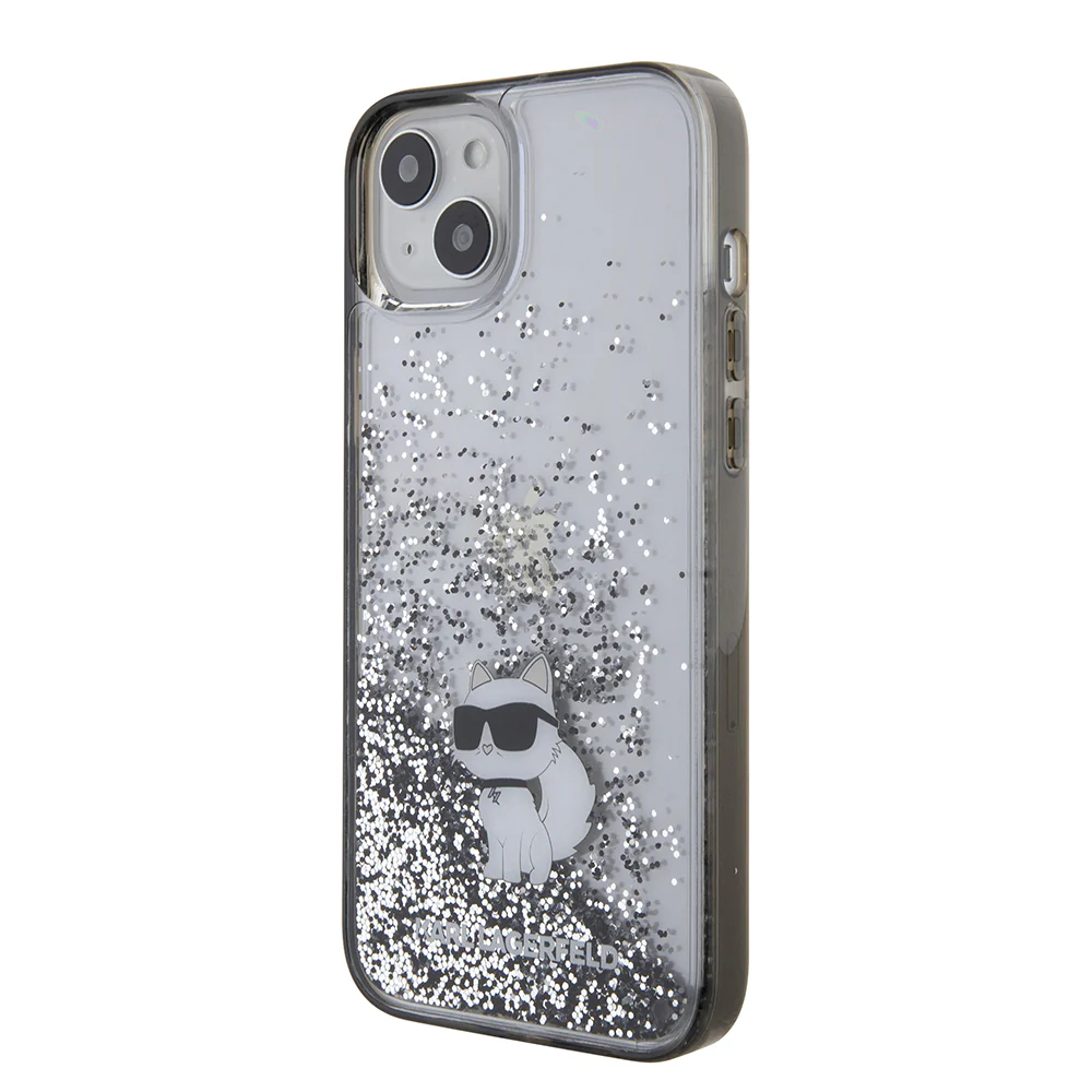 Case for Apple iPhone 15 Plus, Karl Lagerfeld, Liquid Glitter Choupette, Transparent - Image 5