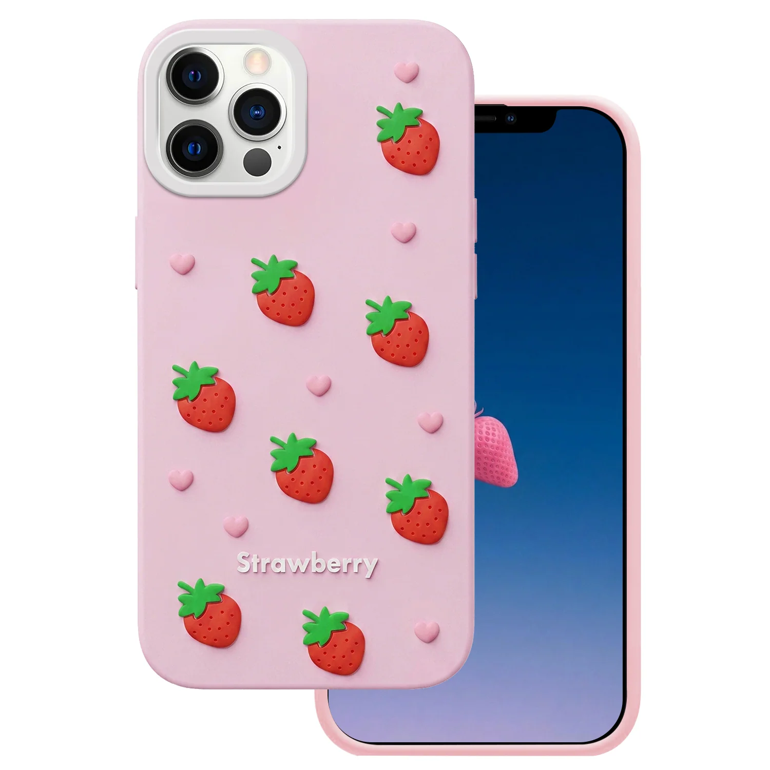 Case for Apple iPhone 15 Pro / 14 Pro, OEM, Strawberry, Pink