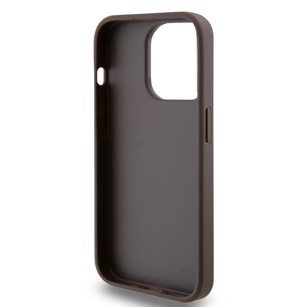 Case for Apple iPhone 15 Pro, Guess, 4G Metal Gold Logo, Brown - Image 6