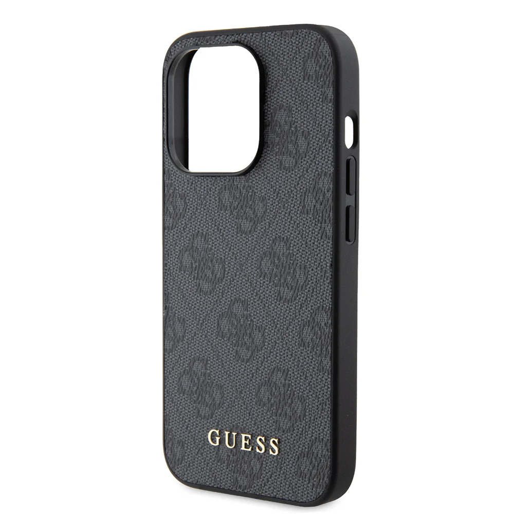 Case for Apple iPhone 15 Pro, Guess, 4G Metal Gold Logo, Grey - Image 4