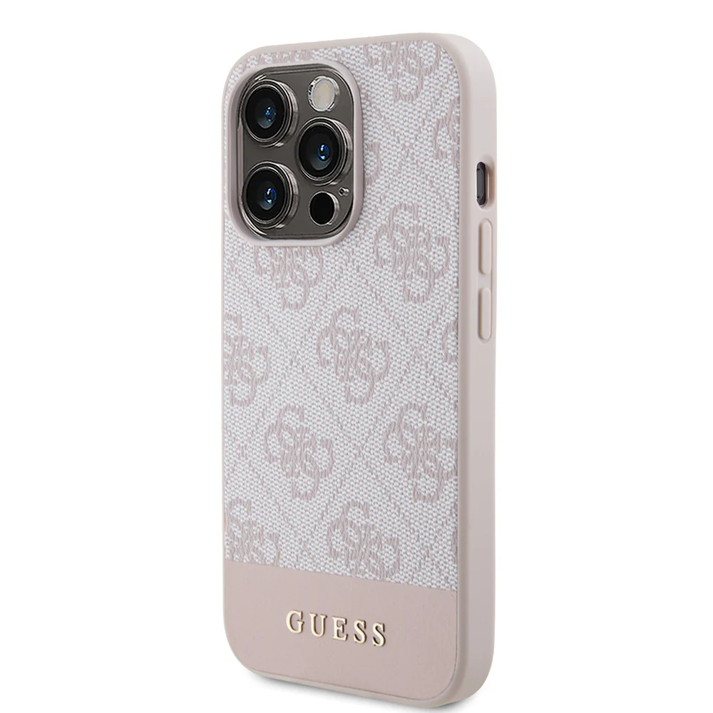 Case for Apple iPhone 15 Pro, Guess, 4G Stripe, Pink - Image 3